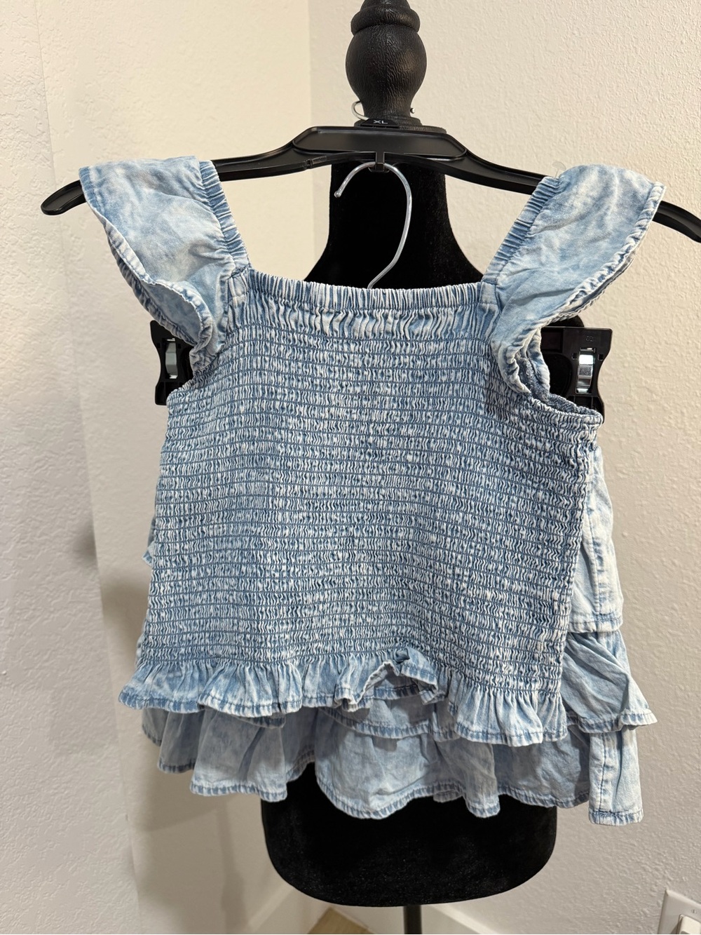Girls Blue Ruffle 2pc Like New